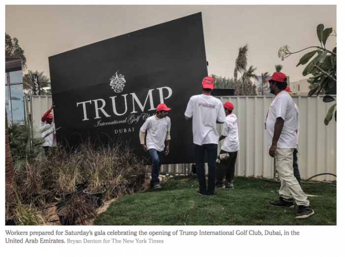NYT: Trump’s Dual Roles Collide With Openings in Dubai and Vancouver