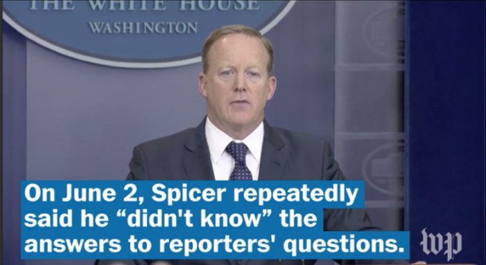 WP:  Does Sean Spicer know anything any more?